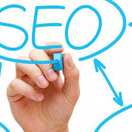 SEO Flow Chart Blue Marker